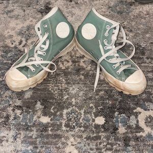 sage green rugged bottom custom converse